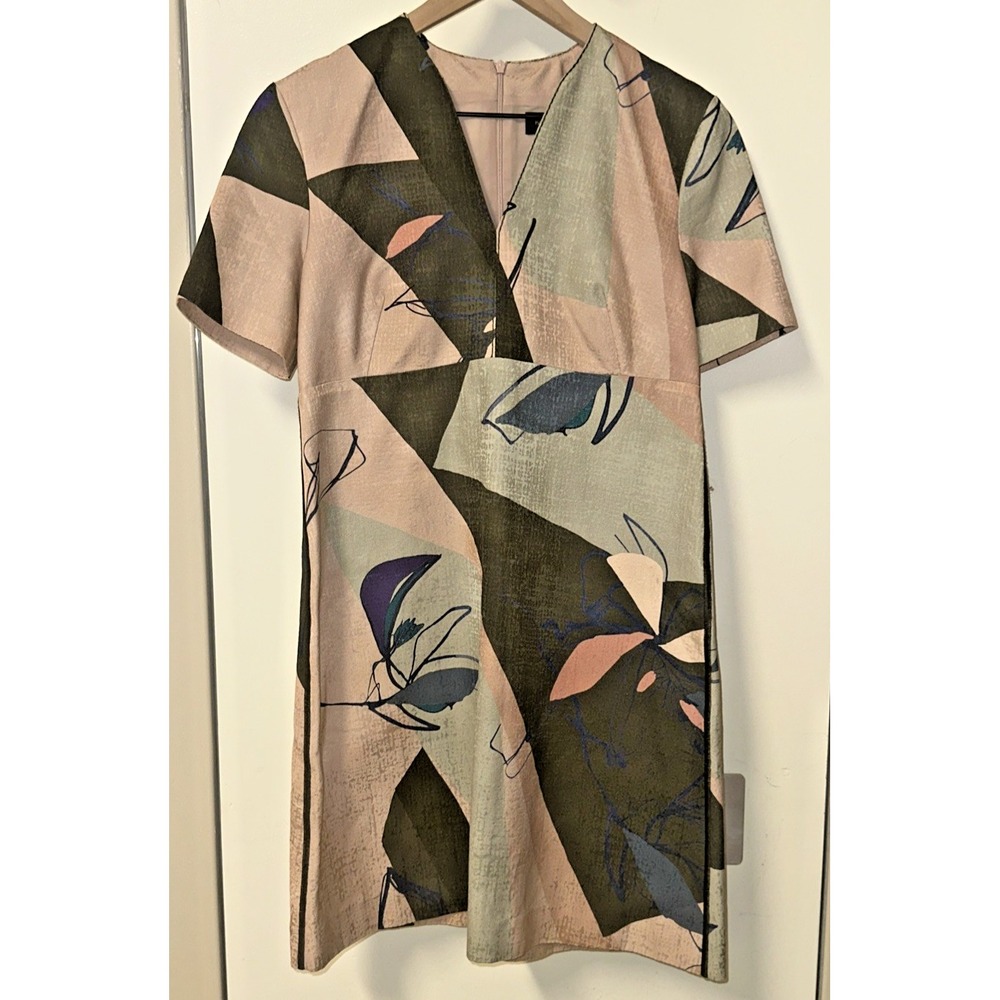 Piazza‎ Sempione Women Size 40IT/ US 4 Floral Abstract Midi Dress Neutral Italy